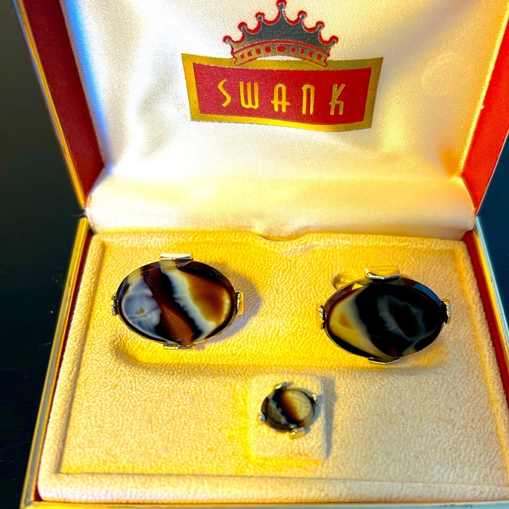 Vintage Swank Men’s Cufflinks with Tie Tack